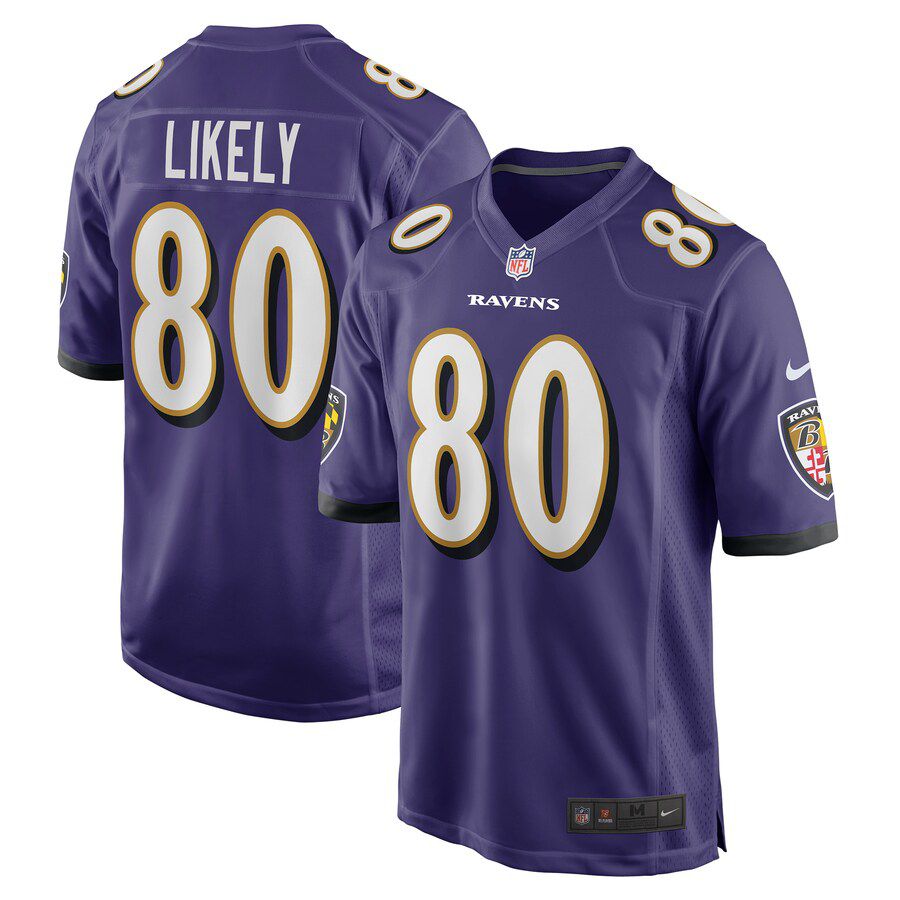 Men Baltimore Ravens #80 Isaiah Likely Nike Purple Player Game NFL Jersey